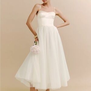Reformation Vintage Inspired Ivory Bridal Midi Dress